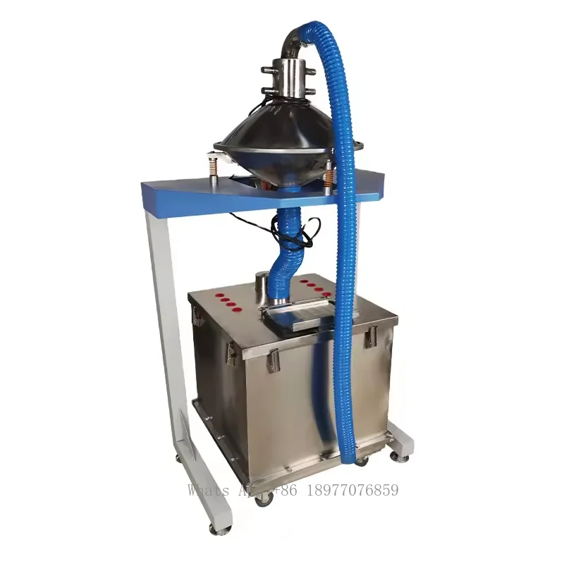 Industrial Automatic Powder Coating Vibration Sieving Machine With Big Hopper Tank Bucket