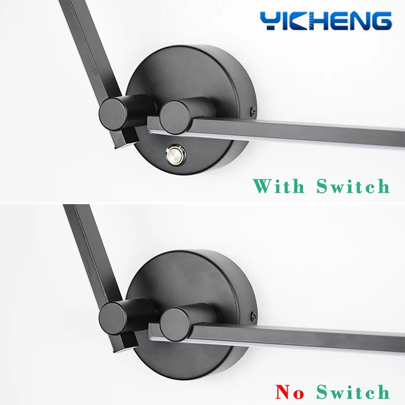 Adjustable Nordic LED Mirror Front Light Angle LED Wall Lamp 300°Rotatable Bedside Lamp with Switch For Indoor Room Decoration