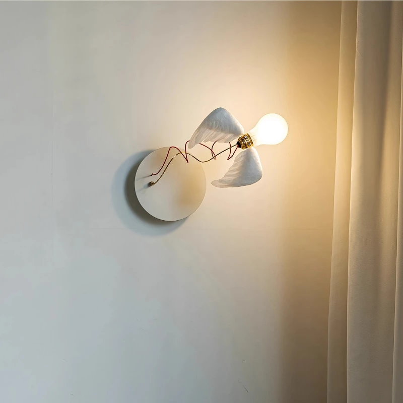 

Medieval French creative art angel wings bird wall lamp living room bedroom bedside lamp
