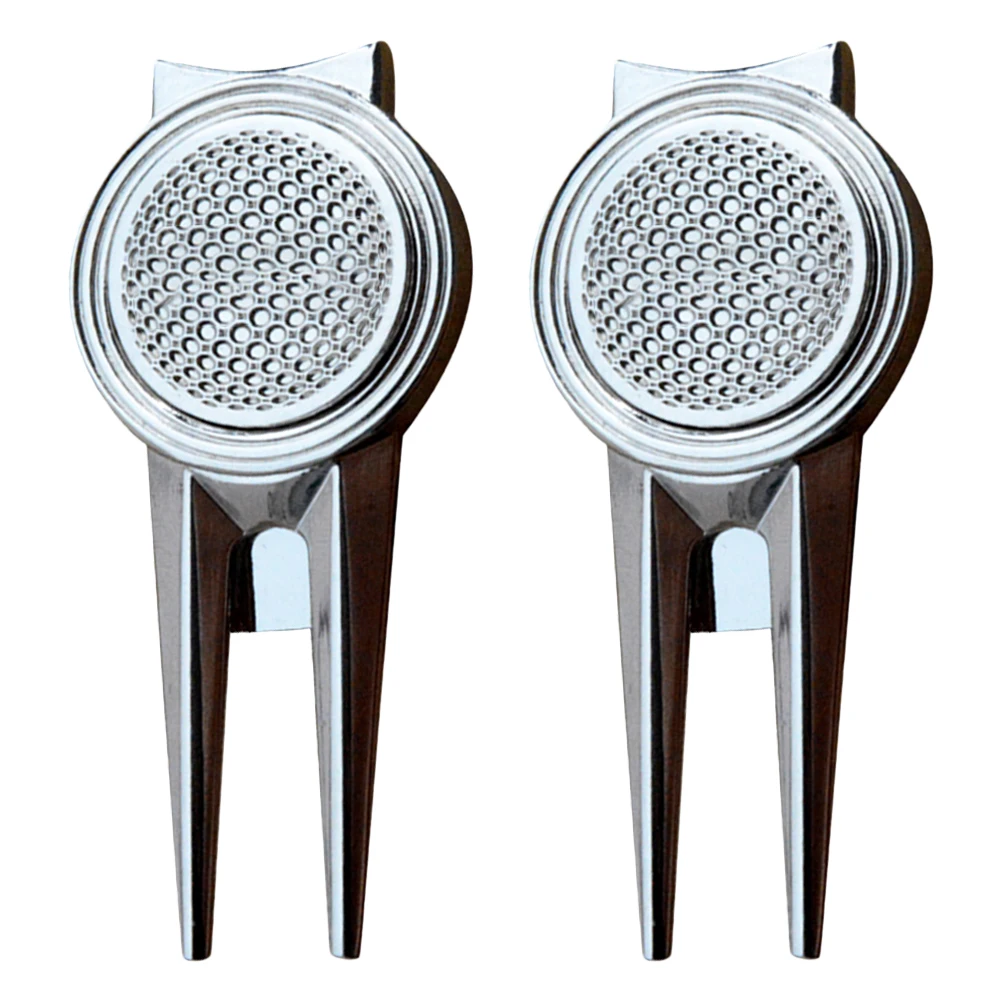 

2pcs Golf Green Fork Divot Repair Tool Ball Marker Lightweight Durable For Course Club Enthusiasts Golf Training