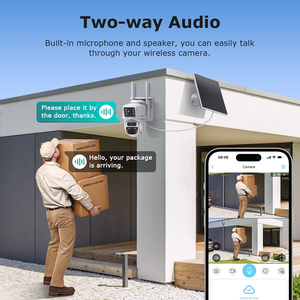 SHIWOJIA 4K عدسة مزدوجة 4G كاميرا تعمل بالطاقة الشمسية AOV 24/7 تسجيل كاميرا الأمن في الهواء الطلق 10010mAh بطارية تتبع السيارات كاميرا IP