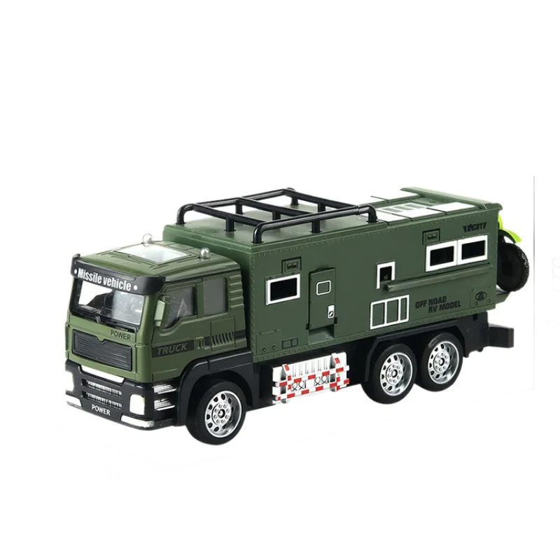 Modelo de vehículo todoterreno a escala 1:24, juguetes en miniatura para RV, puertas de luz con sonido fundido a presión de Metal, modelos de coches de Camping abiertos para niños