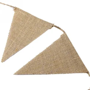 Vintage Jute Dreiecksflagge, DIY -Flagge für Hochzeit, Geburtstagsfeier, Fotografie -Requisiten, Dekoration, 13 Flaggen, 3M 10 Hauptverkaufsflaggen Jute Dekoration - №3