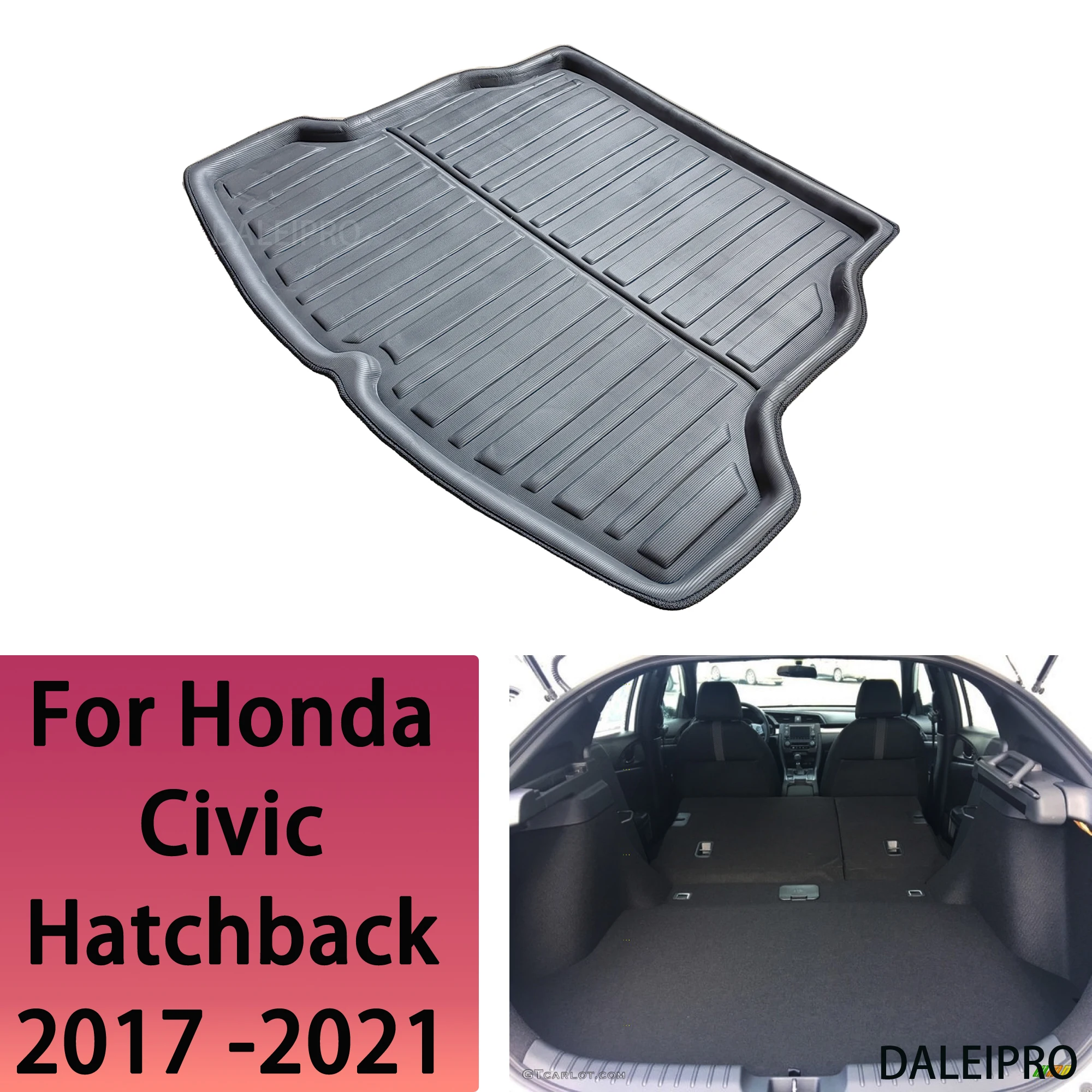 

Tailored Rear Trunk Mat For Honda Civic Hatchback 2017 2018 2019 2020 2021 Cargo Liner Boot Floor Tray Carpet 3D EVA Accessories
