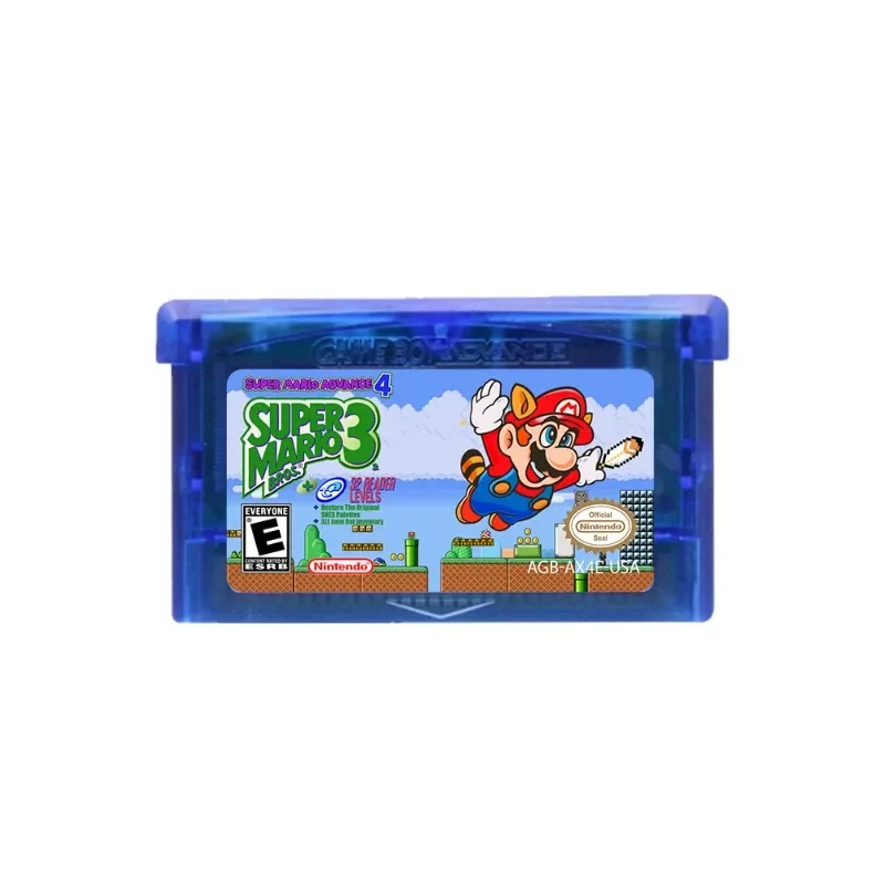 Super Mario Advance 4 Super Mario Bros3 Game Memory Card Screen Enhancement Multi-level Game Card for GBA Children Birthday Gift