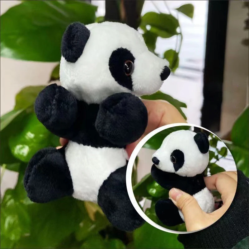 Creative Funny Tilted Head Panda Clip Plush Toys Cartoon Cute Animal Doll Girls Home Decoration Children Holiday Birthday Gift