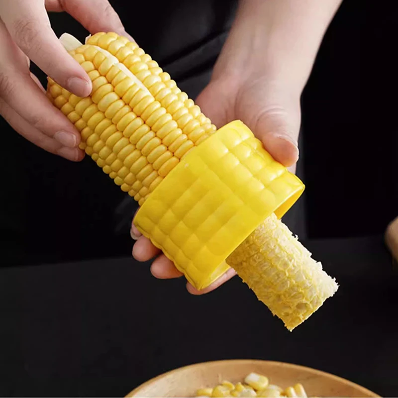 Rotating Corn Peeler Corn Stripper Manual Quick Corn Kernel Remover Round Corn Cob Tool Kitchen Gadget
