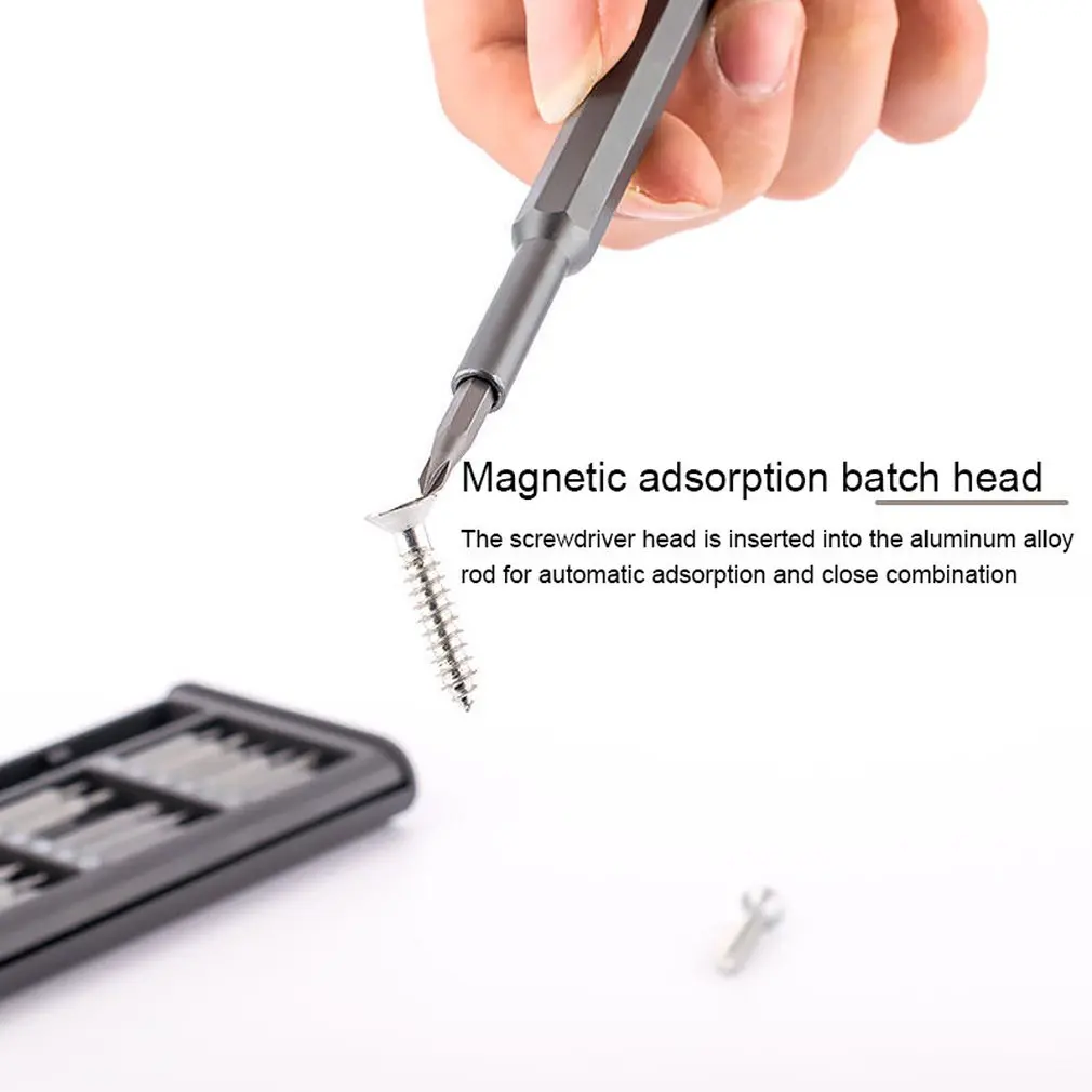 screwdriver Set Daily Use Screw Kit 25 Precision Magnetic Bits Alluminum Box Screw Driver smart home Kit Screw Driver Set