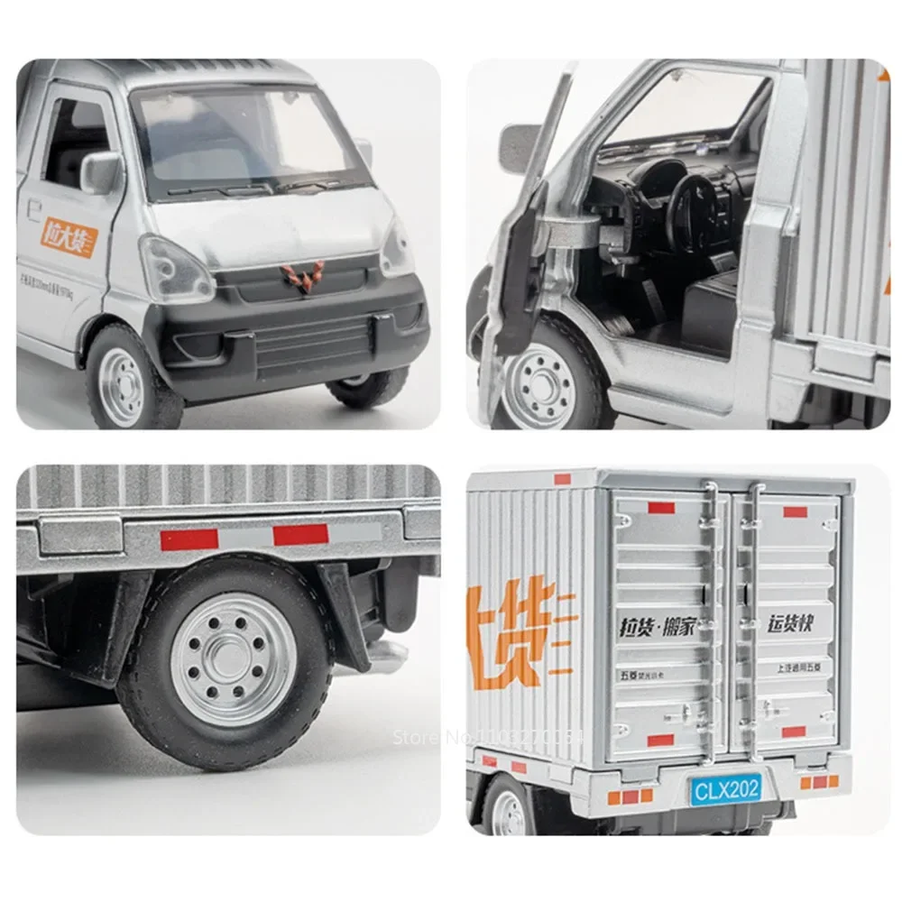 1:32 Wuling Rongguang coche Hongguang VAN modelo juguetes Diecast aleación camión sonido luz tirar hacia atrás puertas vehículo abierto para niños regalos