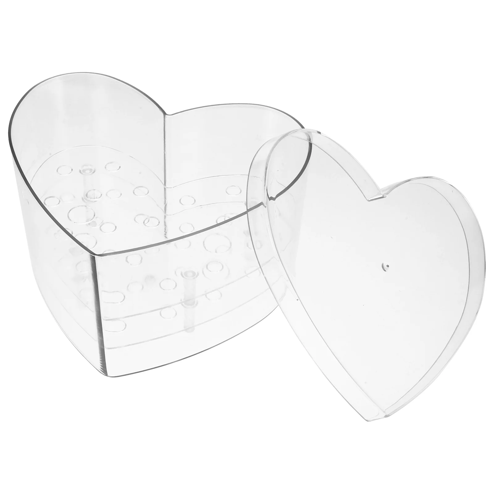 

Flower Box Clear Holder Heart Shaped Floral Case Gift Preserved Acrylic Rose Vase Stand