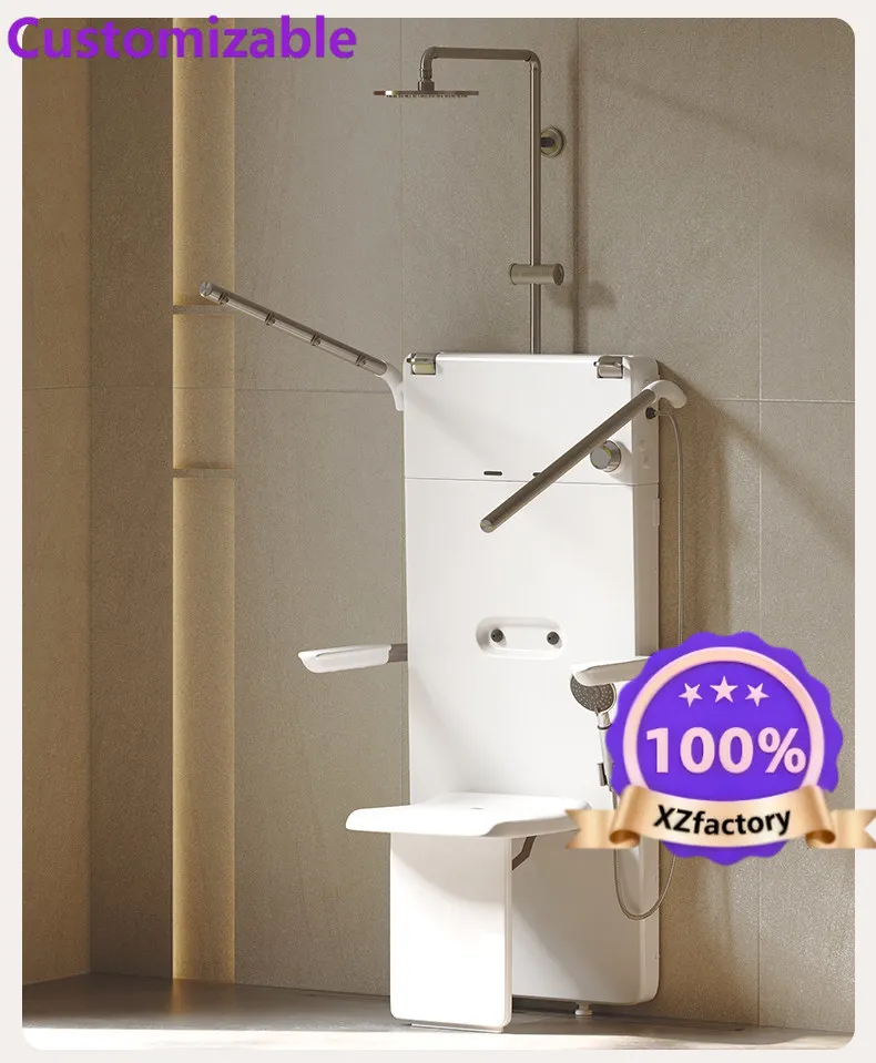 Factory Direct 2026 Culture Elderly Sitting Thermostatic Shower Bathroom Multifunctional Folding Sitting Bath Bathing Chair