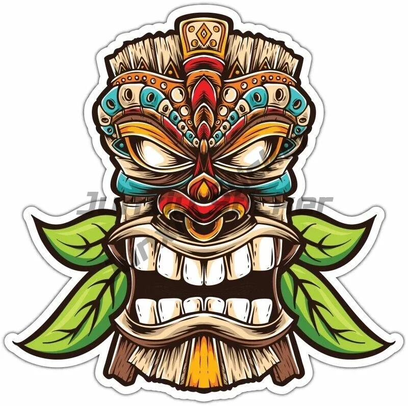 Aloha Tiki Mask Surf Surf Beach Vacation Car Bumper Vinyl Sticker Decal Decor