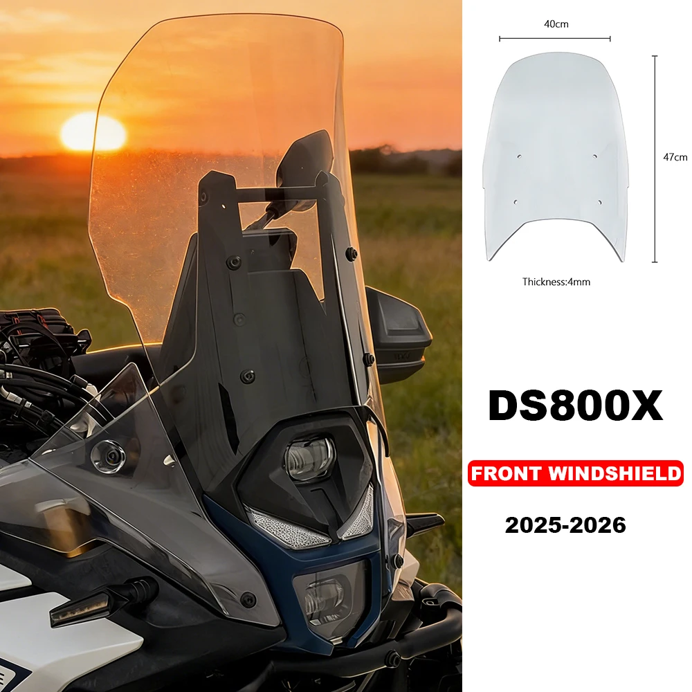

Suitable For VOGE DS800X Motorcycle Heightened Windshield Height 47 cm, Length 40.5 cm Front Windshield Sports Deflector