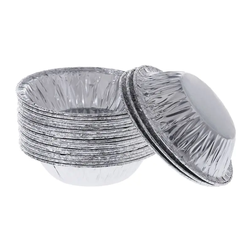 250pcs Disposable Aluminum Foil Baking Egg Tart Pan Cupcake for Case Plate Mold Dropship