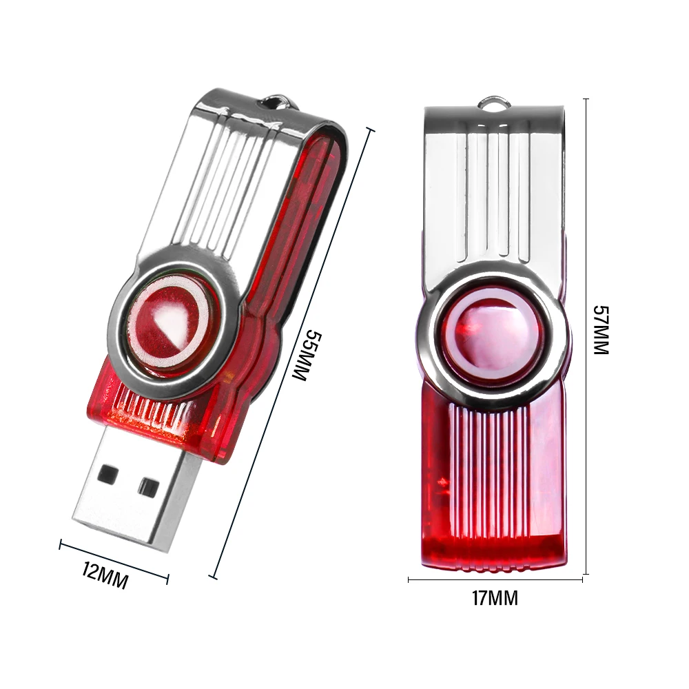 Hot Sale Colorful Rotatable USB Flash Drive 128GB Memory Stick 64GB Free Keychain Pen Drive 32GB High Speed ​​USB Flash Drive