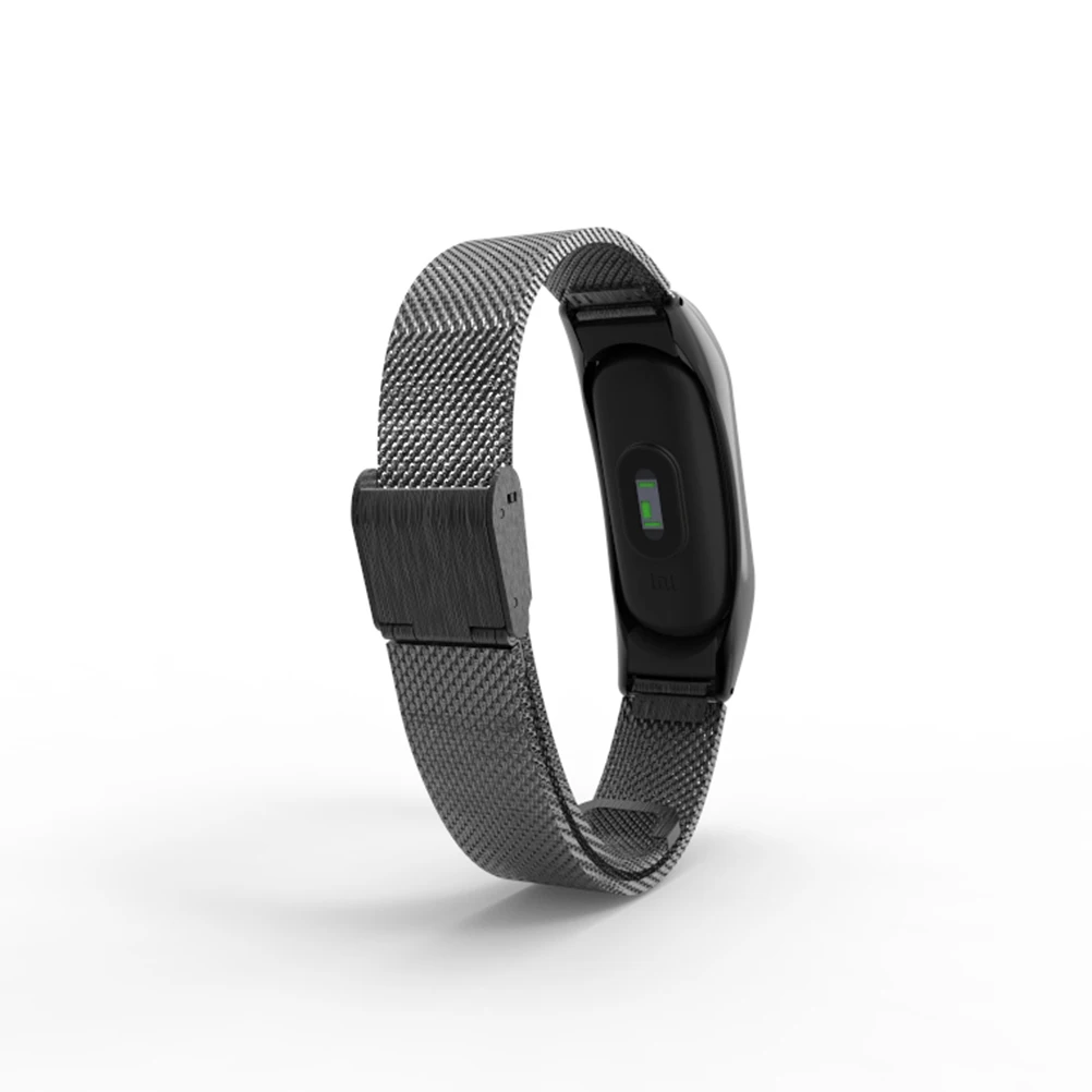

Stainless Steel Wristb s Replacement Accessories Black Bracelet Strap Adjustable Length Metal Strap for Mi B Electronics