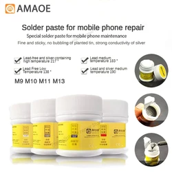 AMAOE M9/M10/M11 Solder Paste 50g 138/183/217 Low Temperature Sn42Bi58 Tin Paste Flux for Mobile Phone PCB BGA SMD Repair Tools