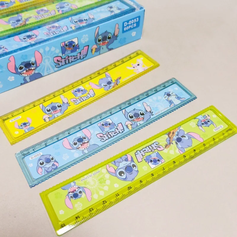 15cm Disney Stitch Rulers Student Schools Supplies Colors Kawaii Cartoon Anime Tick Ruler Drawing Children\'s Back To School Gift