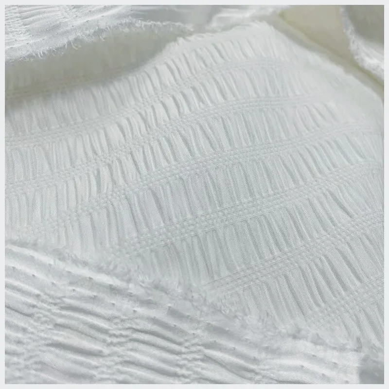 Silk elastic horizontal crepe bubble satin fabric for cheongsam and skirt clothing design