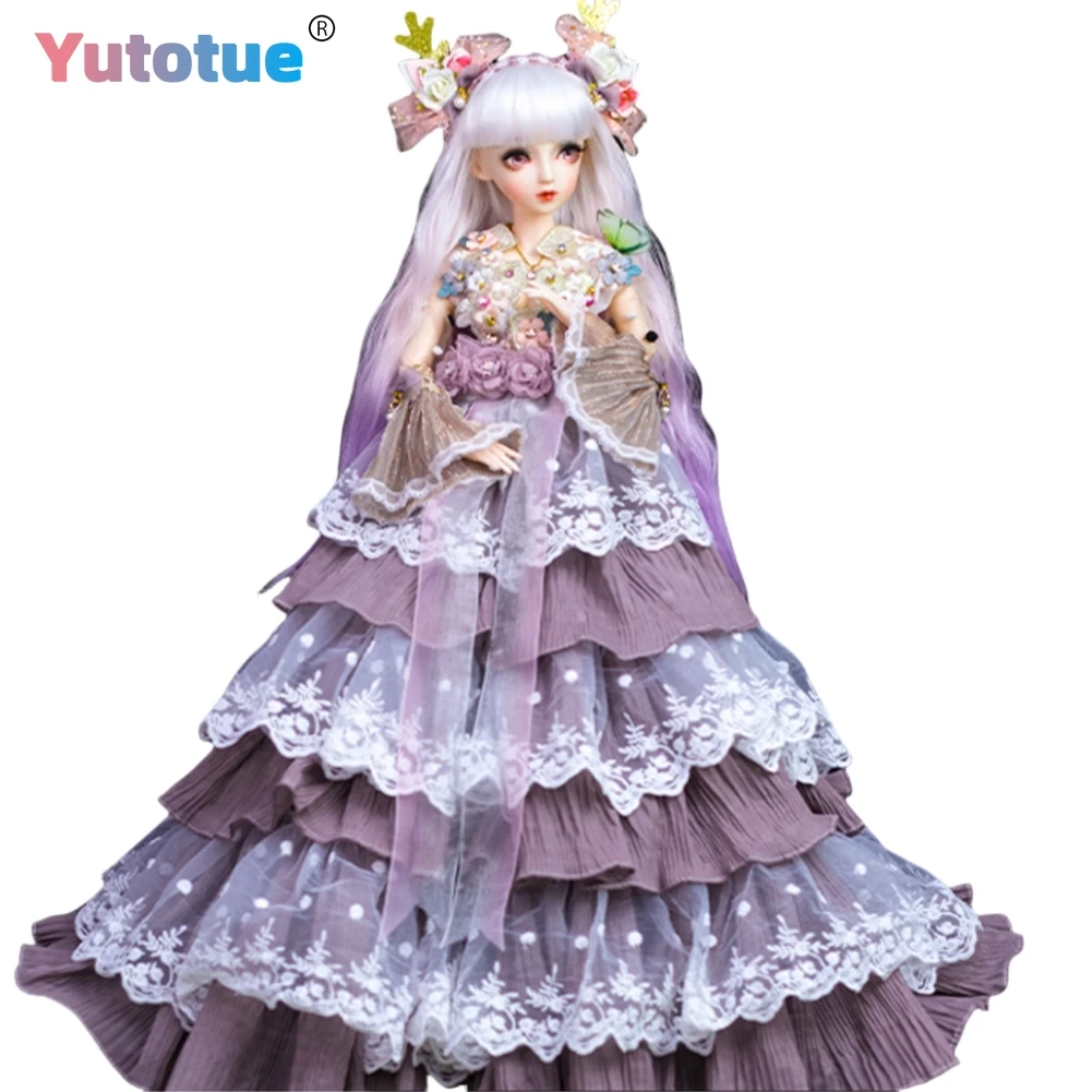 YUTOTUE 24 inch Height Female Doll Toy Princess Dress Shoes Full Set Removable Upgrade Makeup Face Lifelike