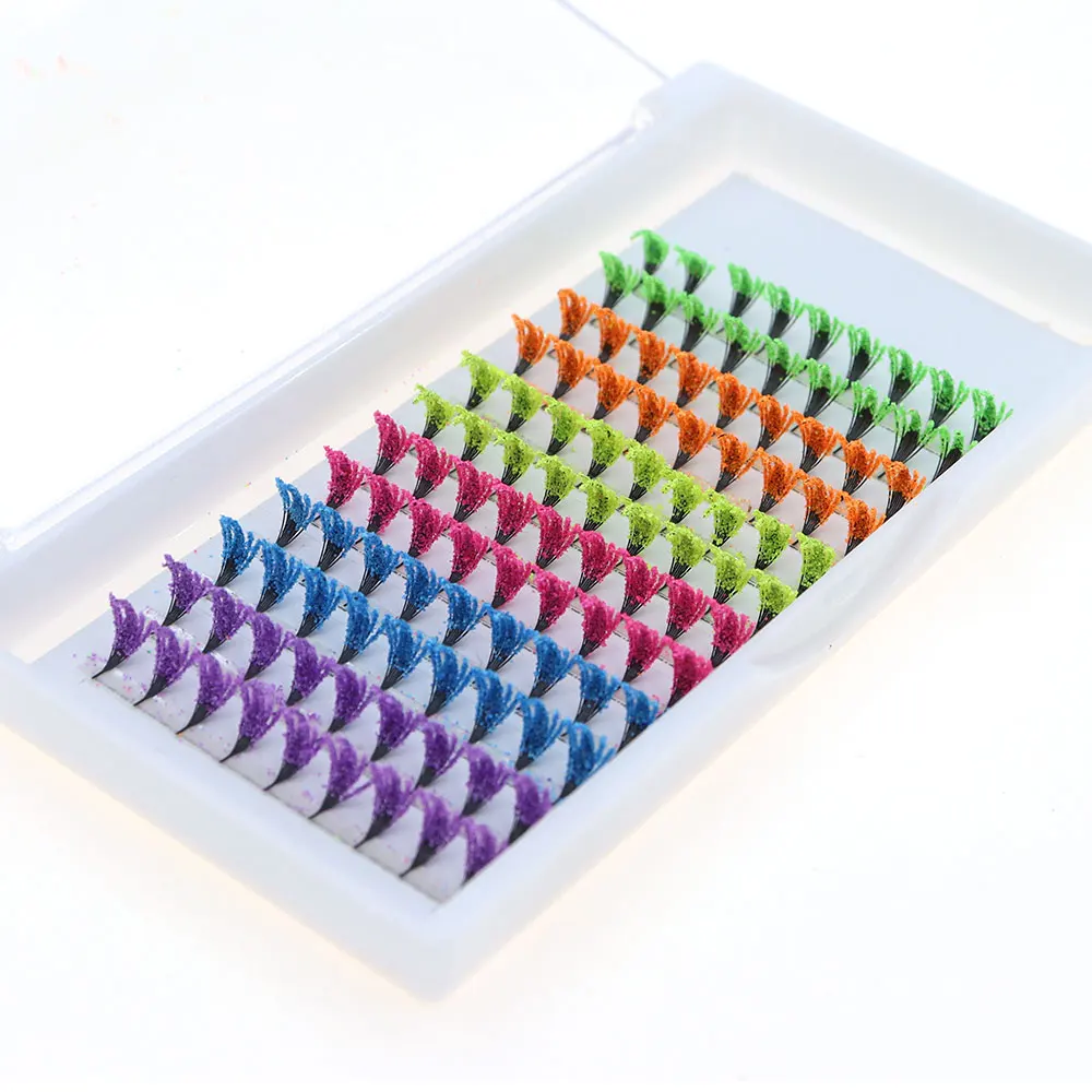 120-delige fluorescerende/KLEURRIJKE glanzende stofwimpers Lichtgewicht voor Halloween Kerstmaskeradefeesten Feestelijke shows