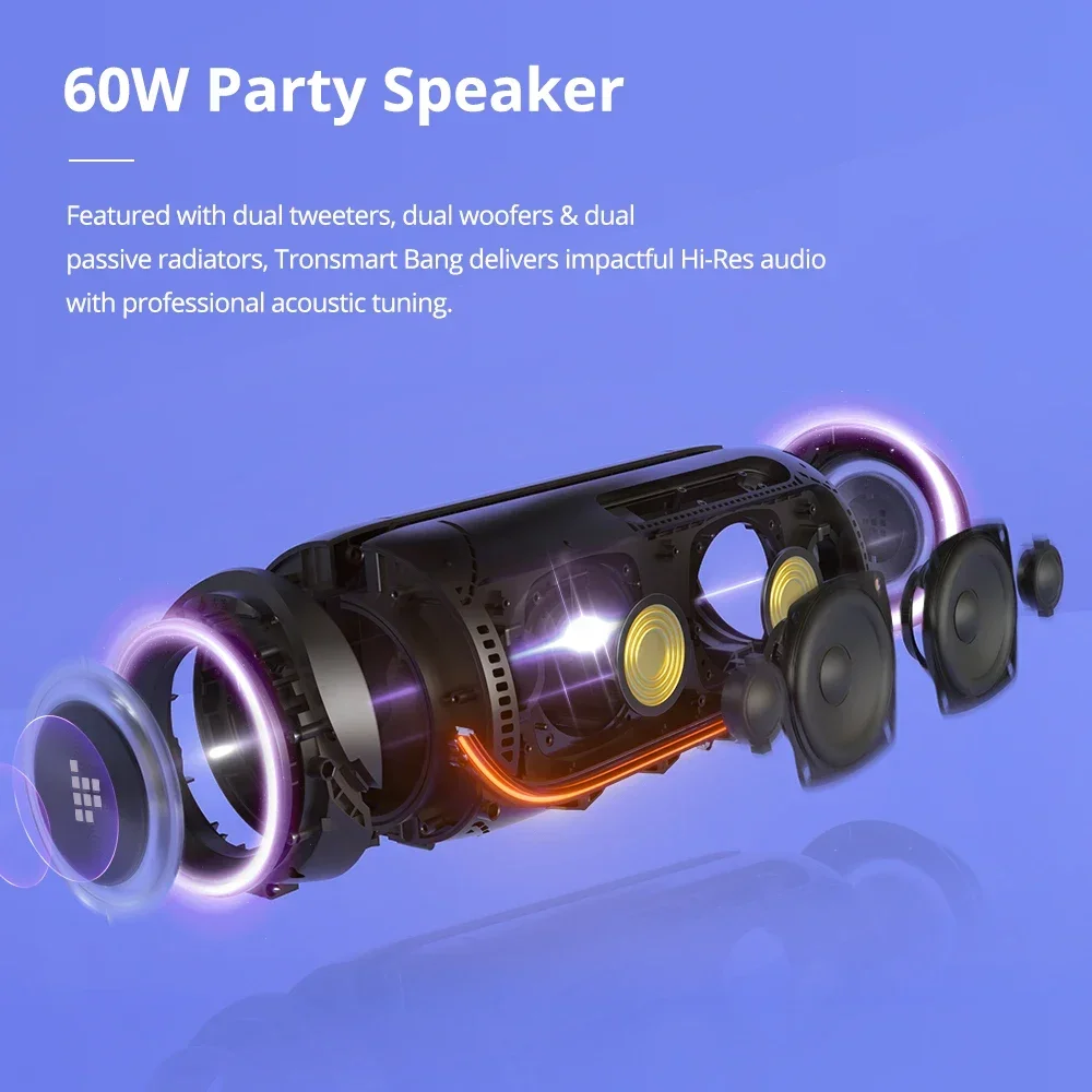 60W Tronsmart Bang  SoundPulse Technology Delivers Max Power of 60W Smart Computer Bass Speaker Biggest Powerful  Power Speaker