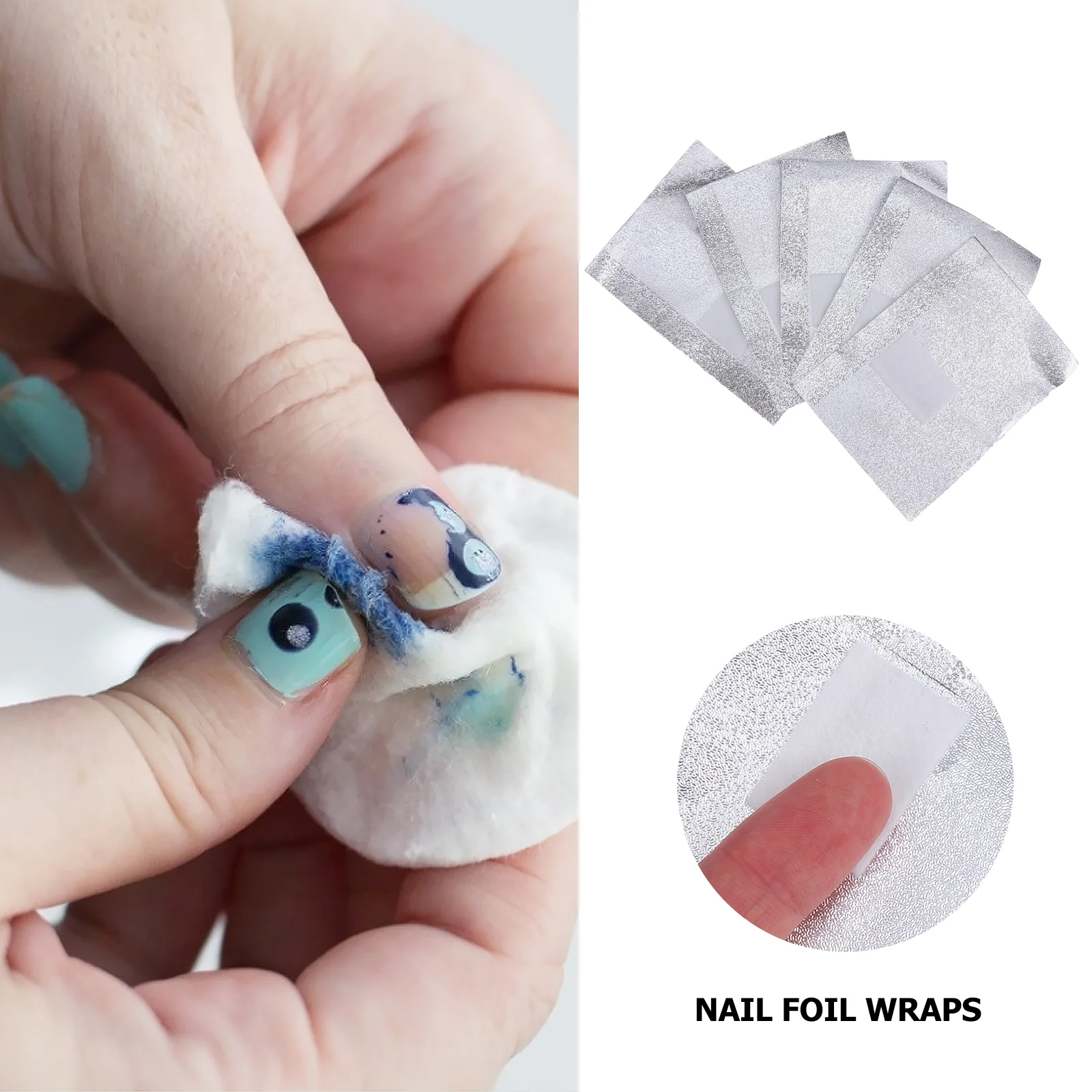 500 pièces/ tampons dissolvant d'ongles boules de coton de vernis et enveloppes manucure feuille de Gel acrylique