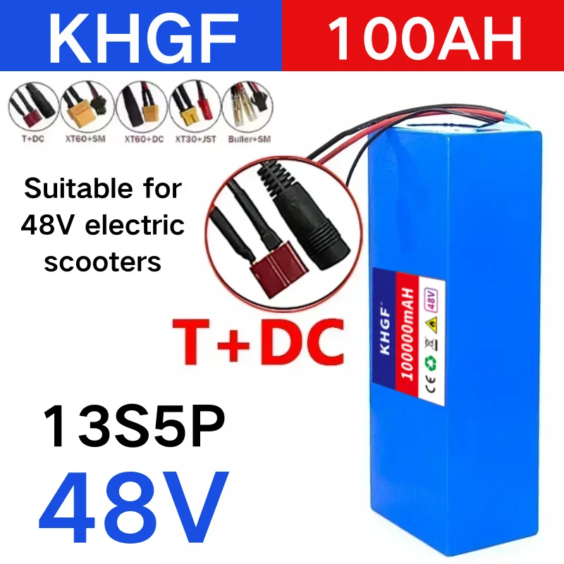 

New 48V 25ah 100AH lithium-ion battery pack 13S5P 21700 0-1500W motor with built-in BMS rechargeable battery EU/US duty-free