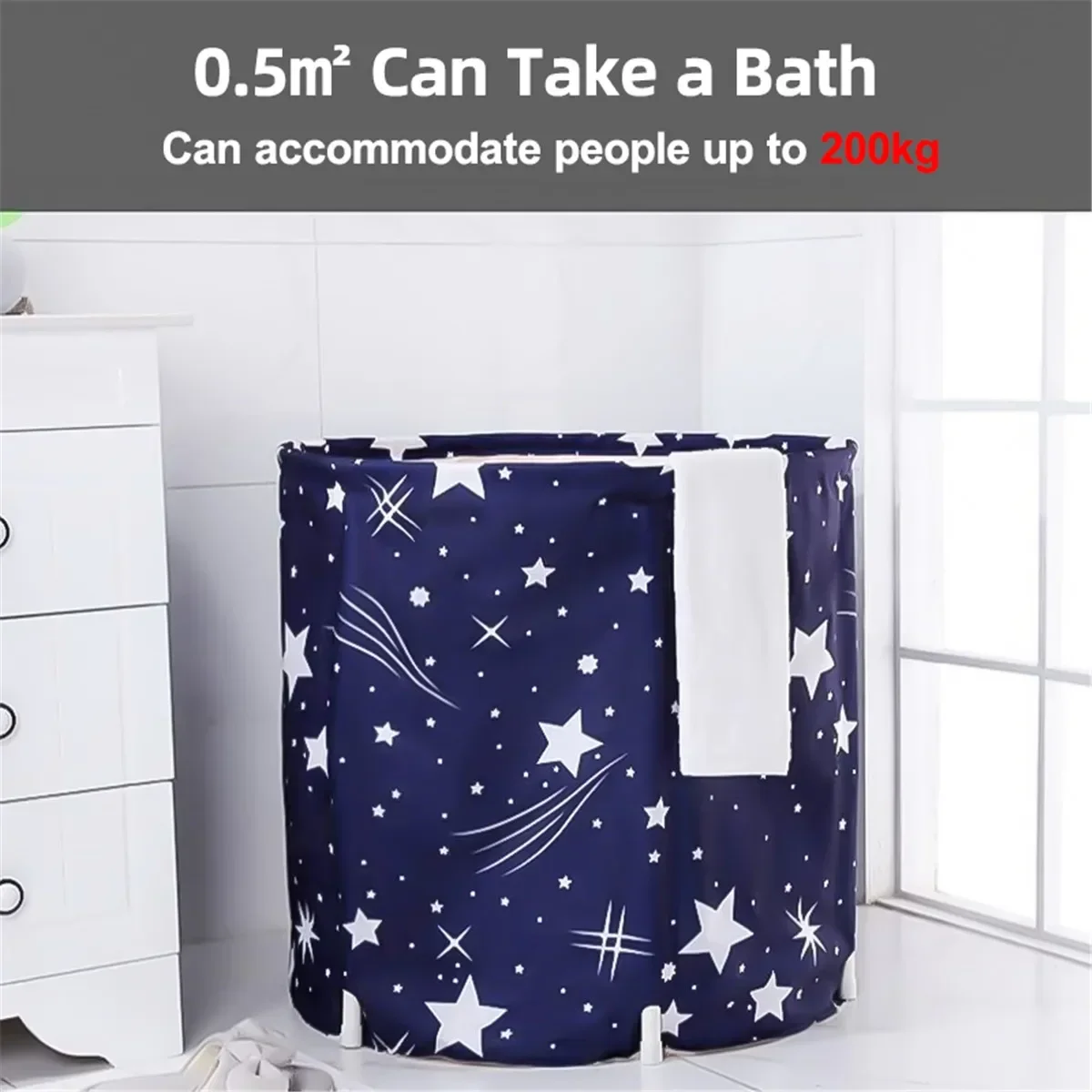 Portable Bathtub Large Thicken Folding Bath Bucket Shower Barrel Adult Tub Baby Swimming Pool Insulation Family Bathroom SPA Tub