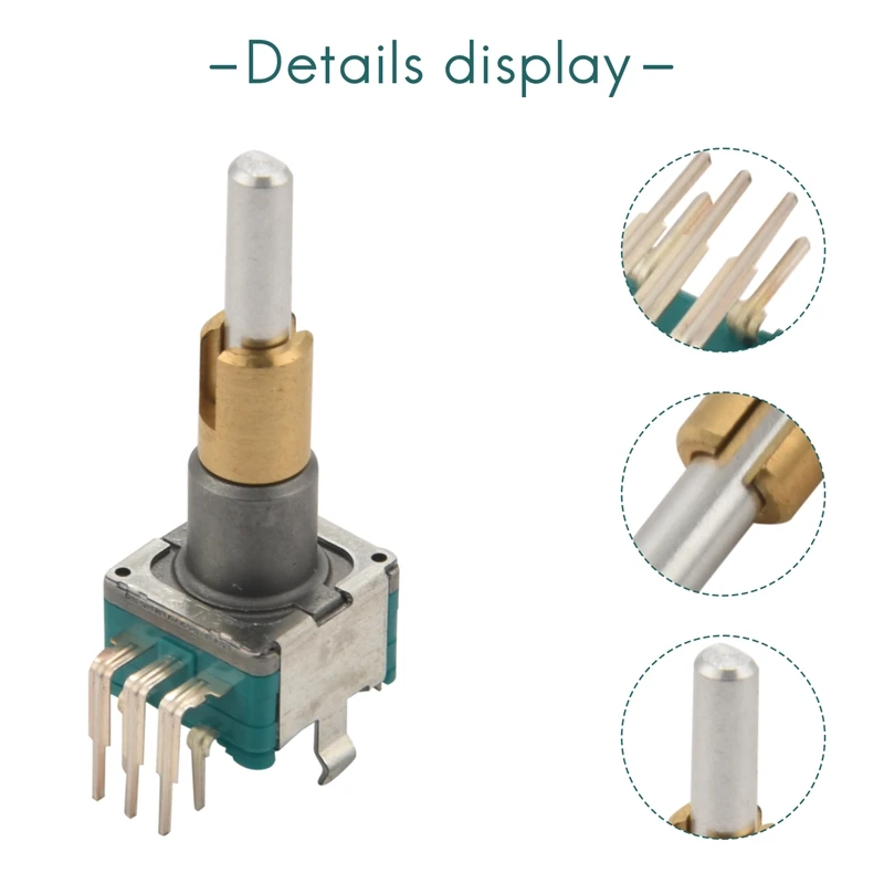 Codificador de eixo duplo com interruptor, 30 Posicionamento Number, 15 Pulse Point Handle, EC11EBB24C03, 25mm