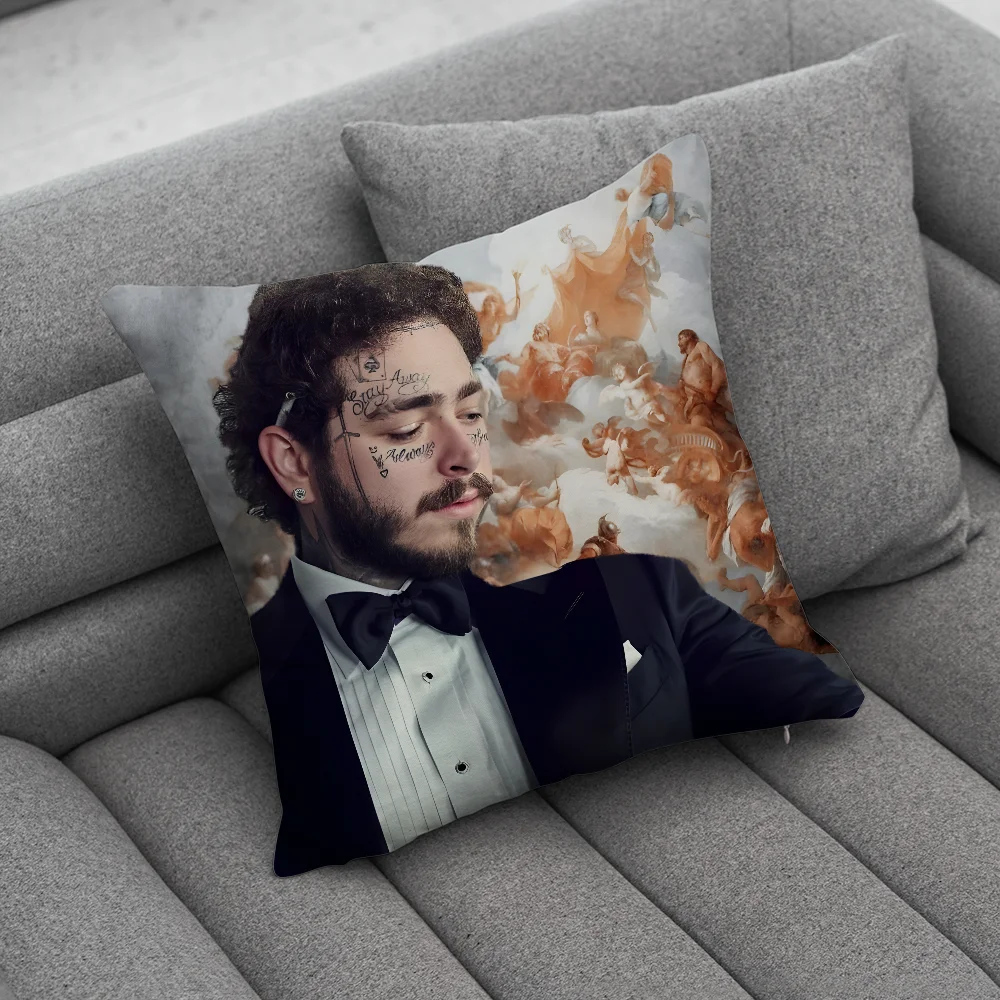 P-Post M-Malone Pillow Case Soft Cushion Cases for Farmhouse Sofa Decor Home Decorations and Protector