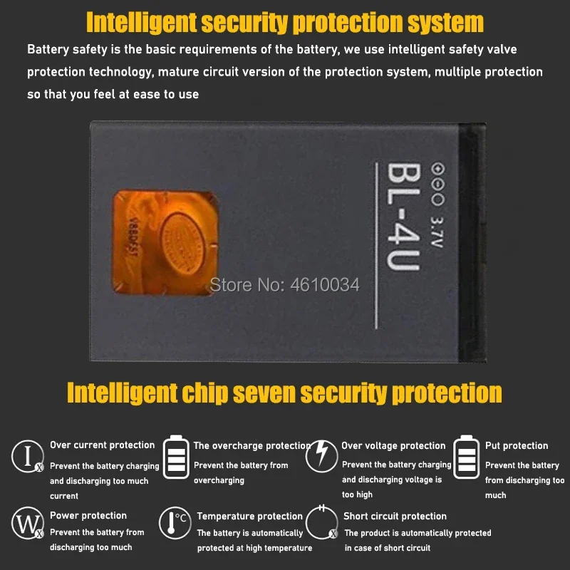 عالية الجودة BL-4U BL4U BL 4U1000mAh ليثيوم بوليمر بطارية الهاتف لنوكيا 3120c 5250 206 515 5330 5530XM إكسبريس ميوزيك 5730 6212c