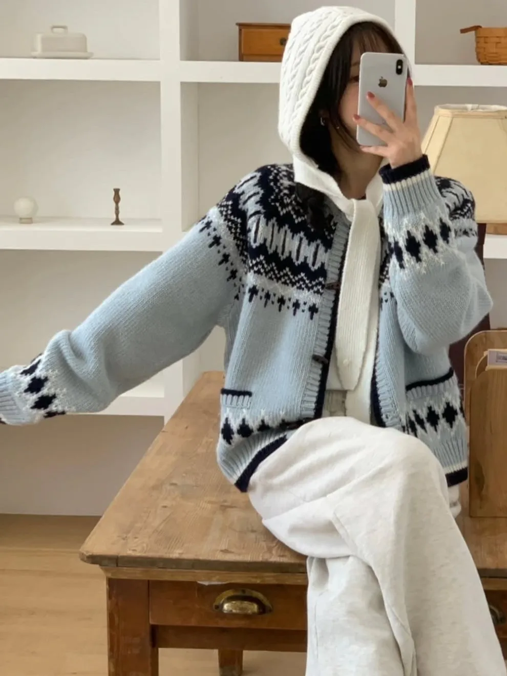 

Модный вязаный открытый кардиган, женский универсальный милый антивозрастной дизайн на одной пуговице, модный свитер Jaet