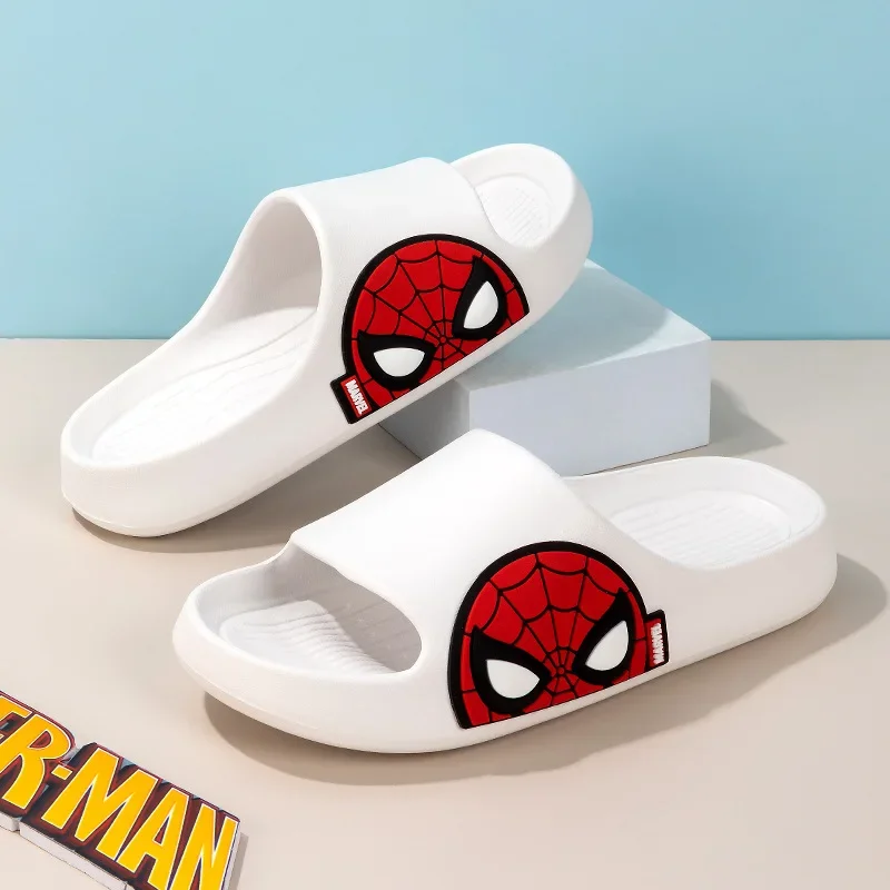 Disney Cartoon Spiderman Slippers Girls Boys Summer Sandals Kids Home Indoor Shoes Soft Non Slip Toddler Children Beach Shoes