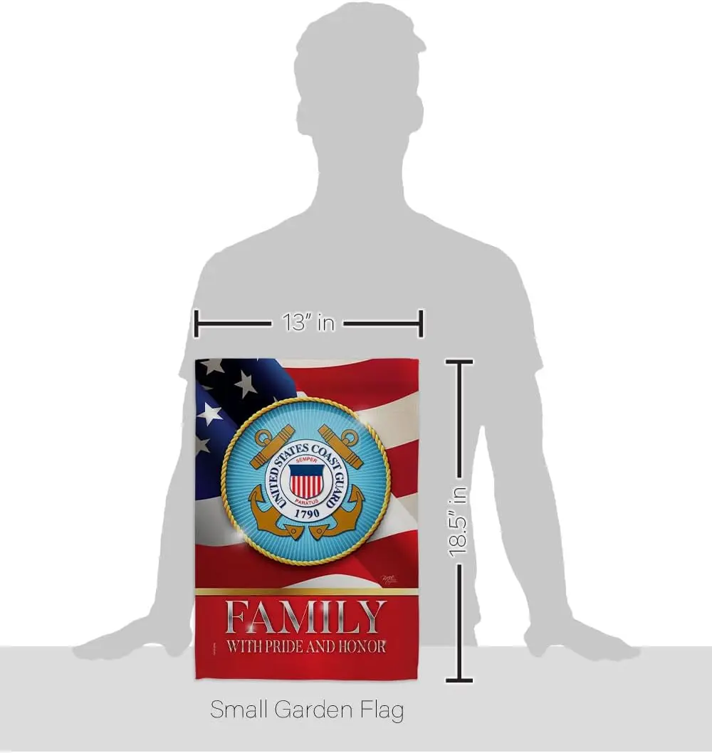 US Guard Family Garden Flag - Armed Forces USCG Semper Paratus United State American Military Veteran Retire Officia