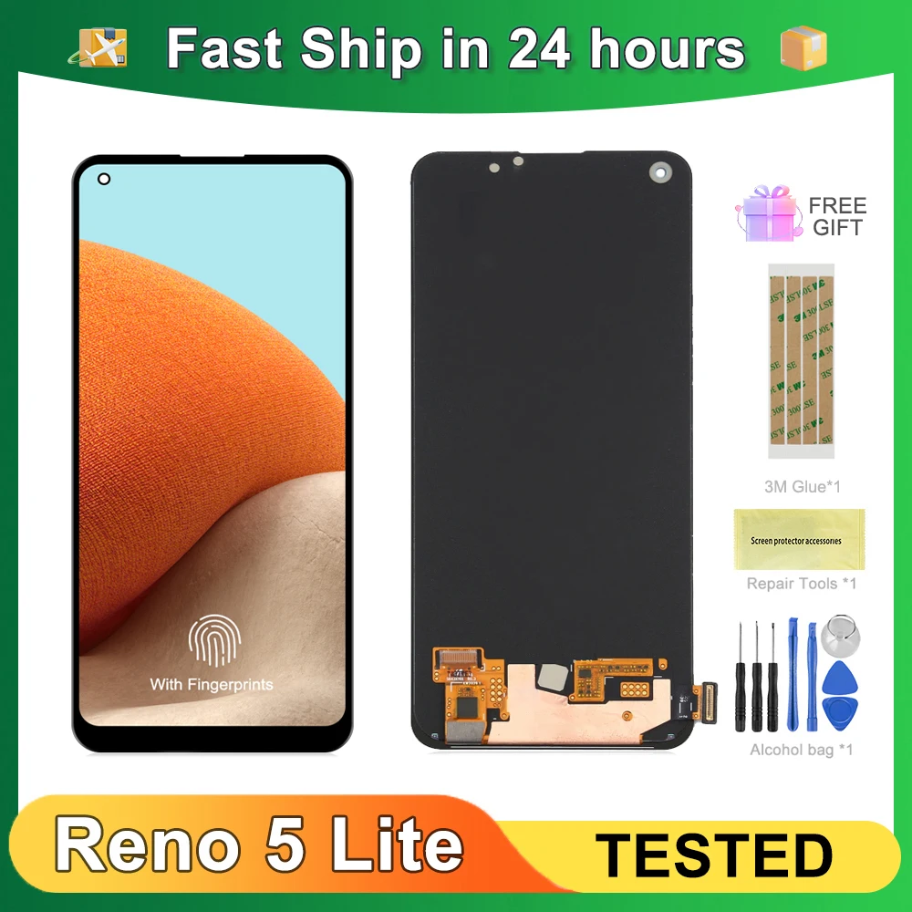 For OPPO 6.43\'\'Reno5 Lite For  Reno 5 Lite CPH2205 LCD Display Touch Screen Digitizer Assembly Replacement