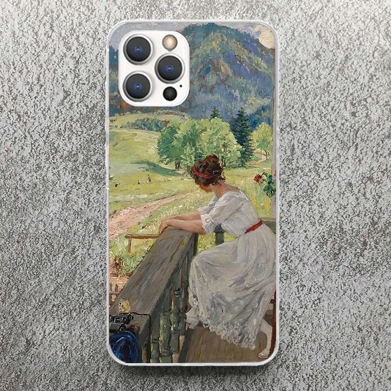 Miękkie etui z nadrukiem mostka lotosu na iPhone 11 13 14 Pro Max 15 Art 12 Mini obudowa telefonu XS XR X SE 7 Plus 8 Patt