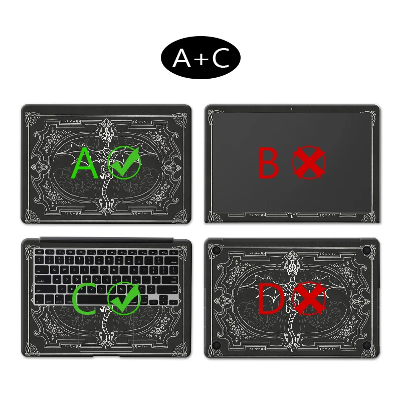 ملصق للكمبيوتر المحمول من محولات ذاتية الصنع مقاس 12/13/14/15/17 بوصة لجهاز MacBook/HP/Acer/Dell/ASUS/Lenovo