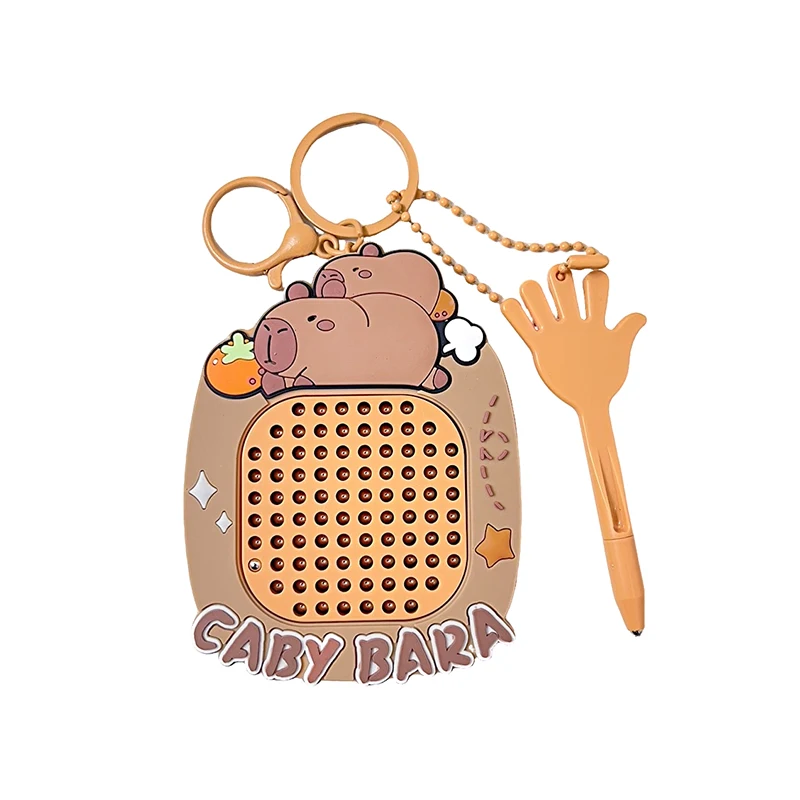 3 Pcs Porte-clés Perle Magnétique + 3 Pcs Pendentif Capybara - Ardoise Magique Et Labyrinthe Pour Enfants Et Adultes