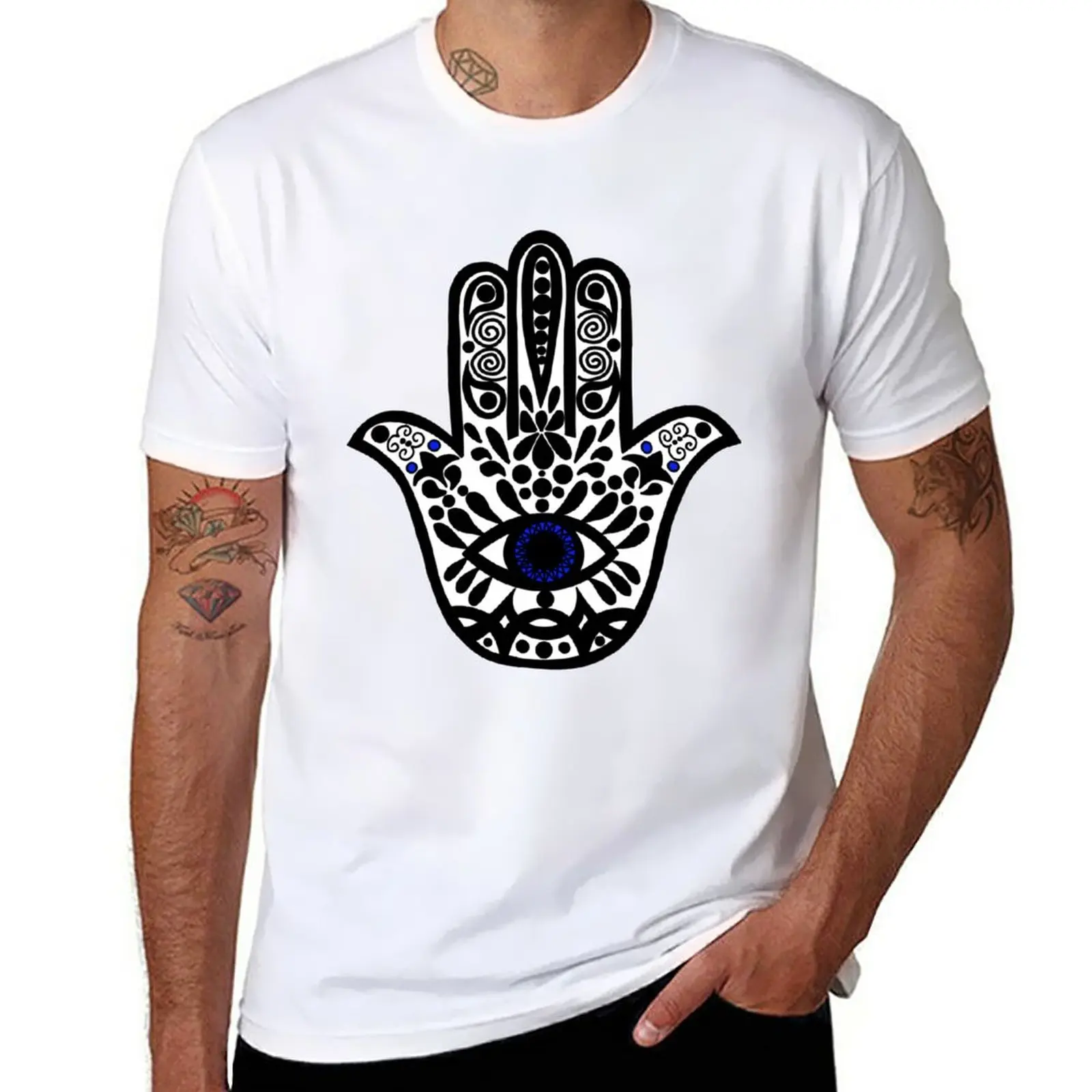 New Hand of Hamsa T-Shirt vintage clothes boys white t shirts mens t shirt graphic