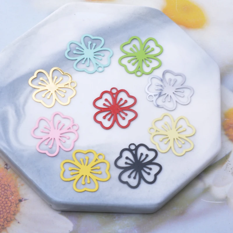 

AC14051 латунные филигранные подвески в виде цветка из нержавеющей стали, кулон в виде цветка сливы, ювелирные изделия своими руками, серьги, аксессуары