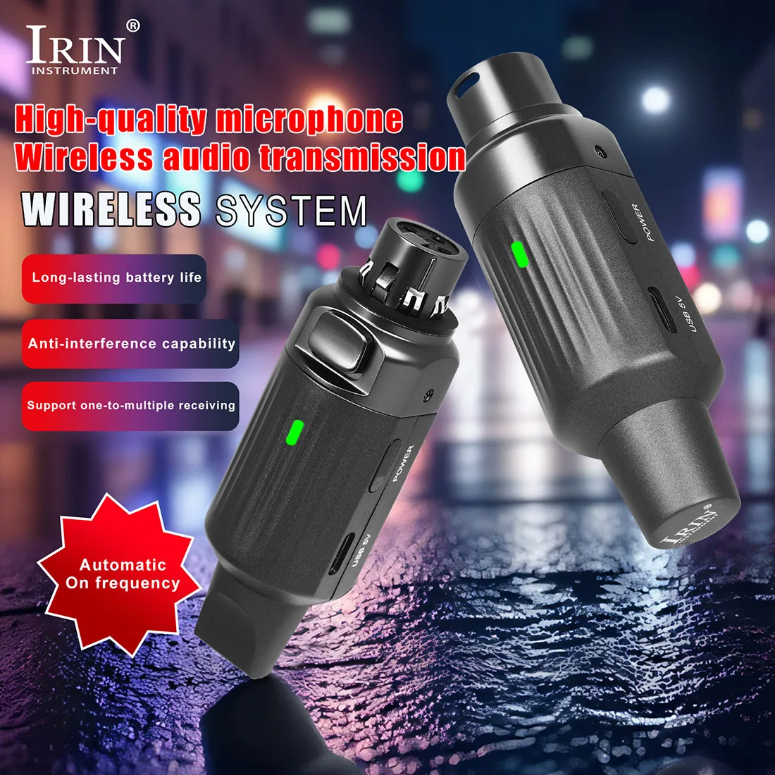 IRIN ARC2 Microphone Wireless Audio Transmission Transceiver Wireless Microphone System XLR Microphone Transmitter Receiver