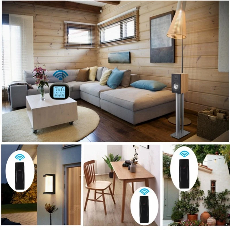 เครื่องวัดอุณหภูมิดิจิตอลไร้สาย Weather Station Forecaster เครื่องวัดความชื้นอุณหภูมิในร่มกลางแจ้งพร้อมหน้าจอ LCD 1 ถึง 3 ทนทาน