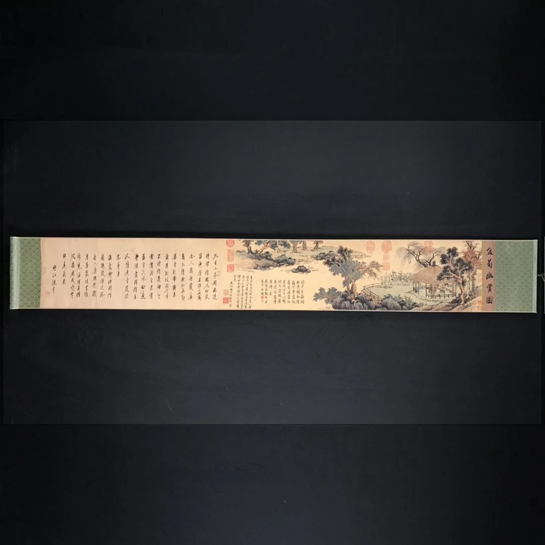 

Antique And Old Chinese Painting Living Room Scroll Micro Spray Long Scroll Qiu Ying Qingming Shanghe Map