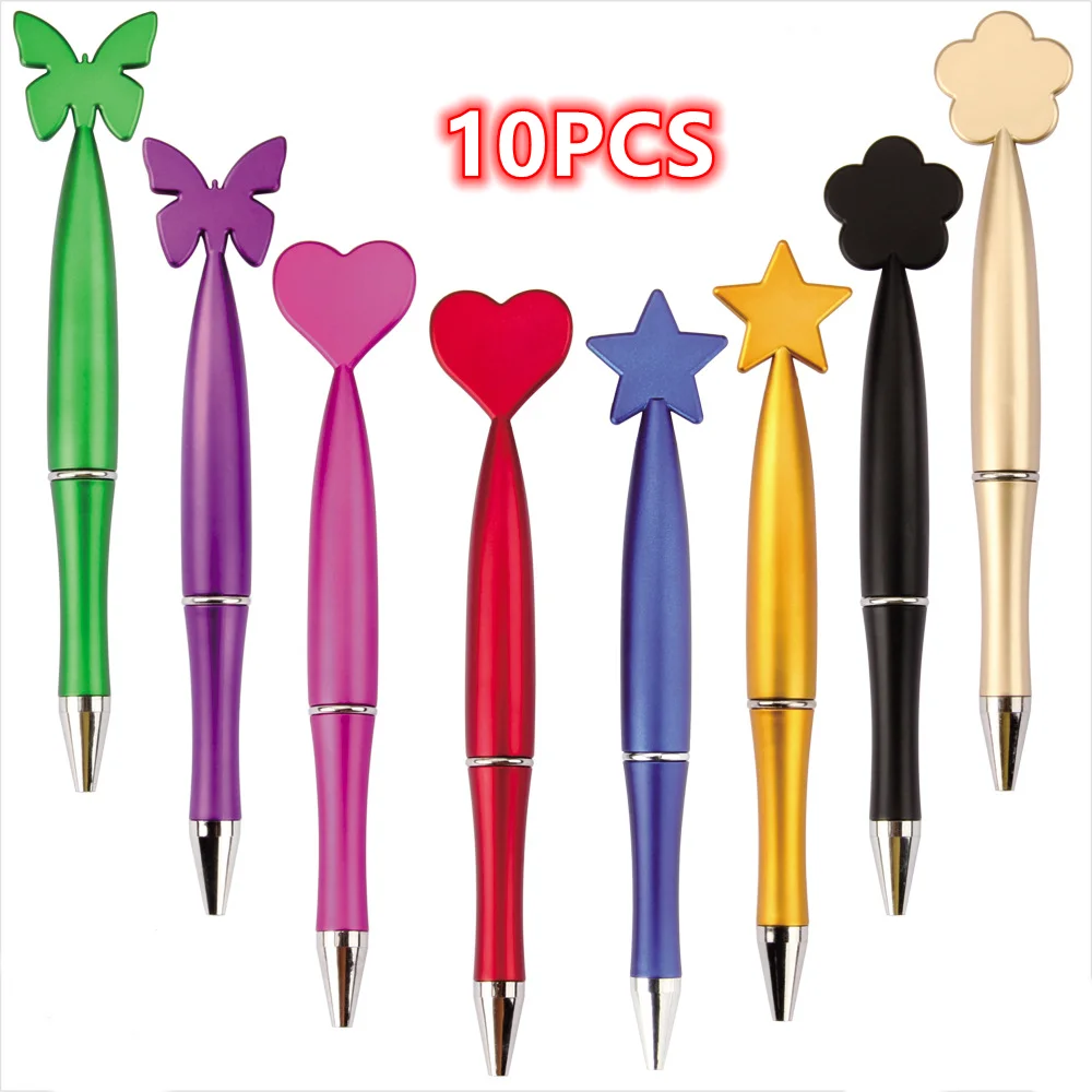 

10Pcs Heart Rotary Ballpoint Pen Love Heart Ball Pens Plastic Pens Student Ballpoint Pen School Supplies Stationery