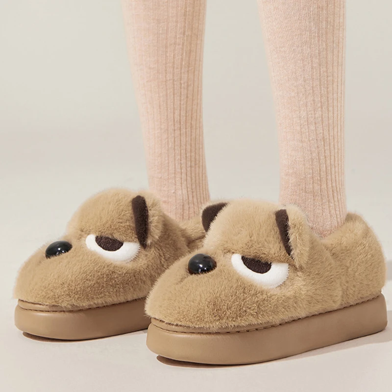 

Домашние нечеткие тапочки для собак, женские пушистые зимние теплые меховые плюшевые домашние ленивые термопушистые домашние туфли на плоской подошве, женские горки для щенков, мужские