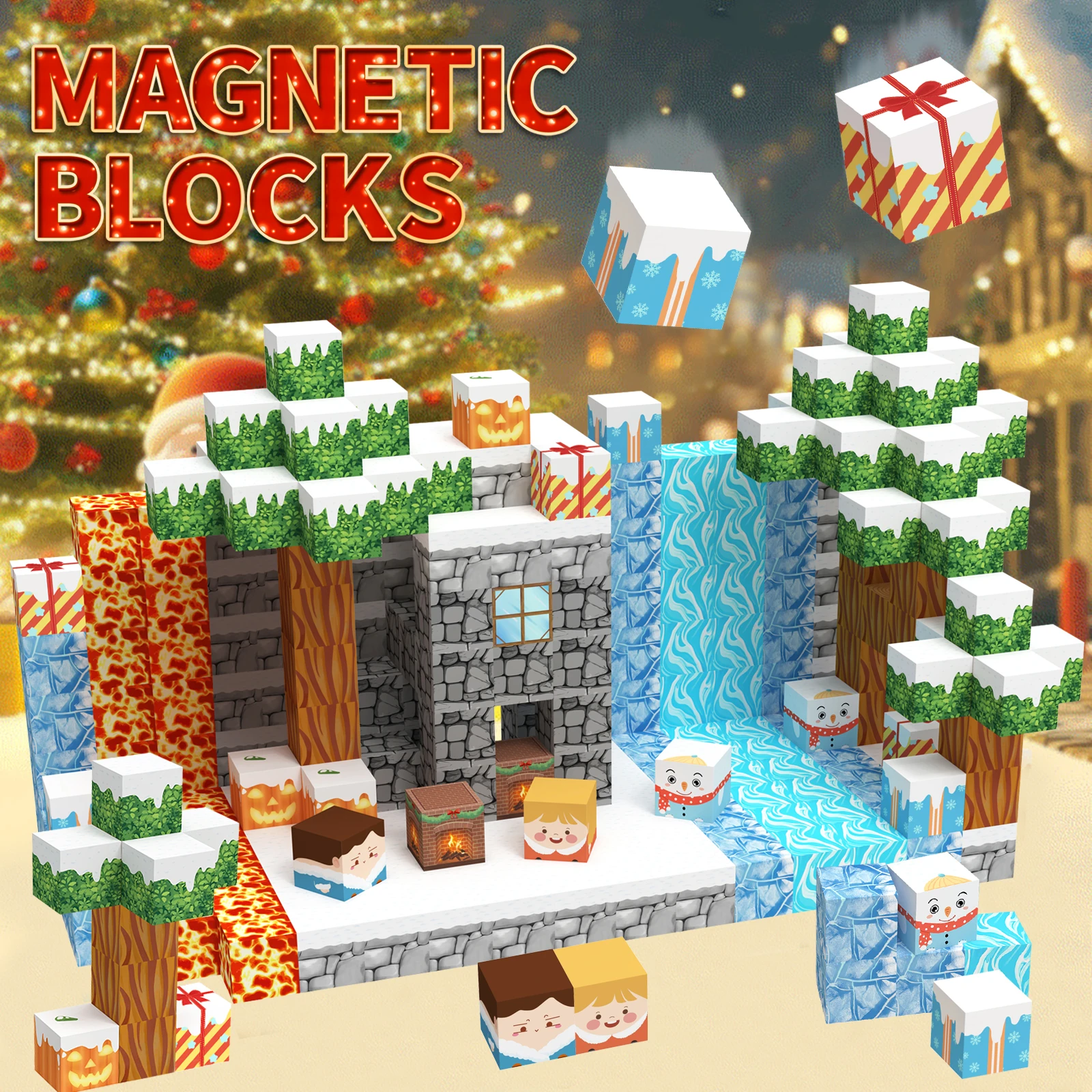 100Pcs/Set My world Magnetic Building Blocks Children Kids Educational Toy Christmas Gift Give to Children