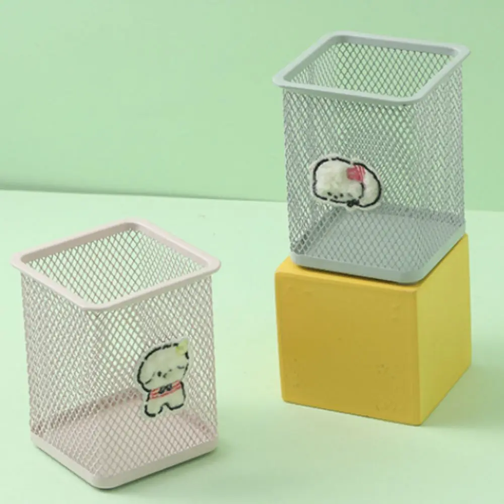 Metal Mesh Pencil Holder Large Capacity Egg Shell Desktop Storage Box Multifunction Durable Pencil Organizer Home Office