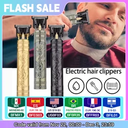 Cortadora de pelo eléctrica vintage T9, cortadora de pelo profesional para hombre, cortadora de pelo recargable, cortadora de barbero para hombre, Dragon Buda