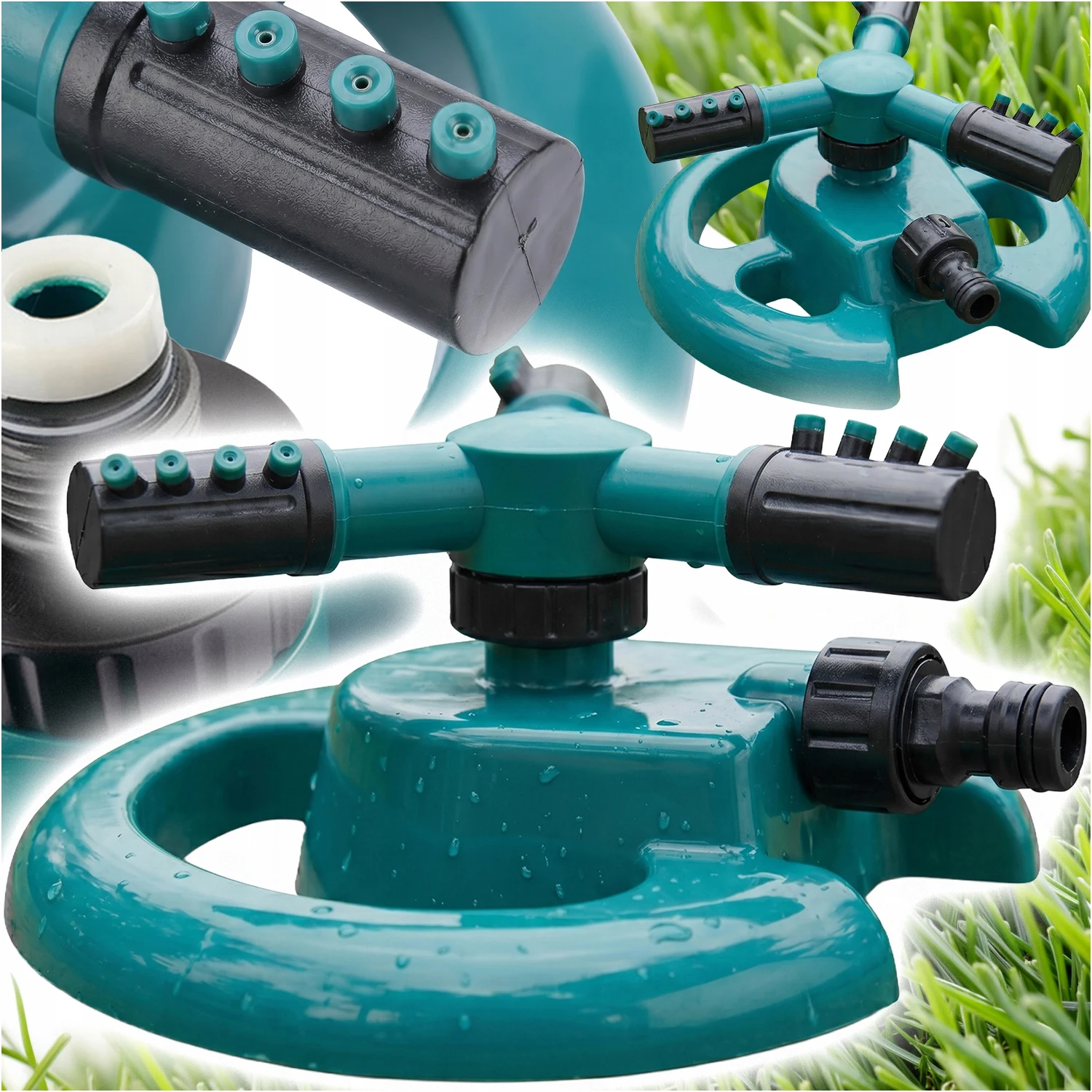 Draaiende Tuinsproeier 3-armig 360 graden gazonbesproeiingsapparaat voor thuis en tuin, modern, praktisch, betrouwbaar, compact, strak ontwerp, eenvoudige multifunctionele dagelijkse